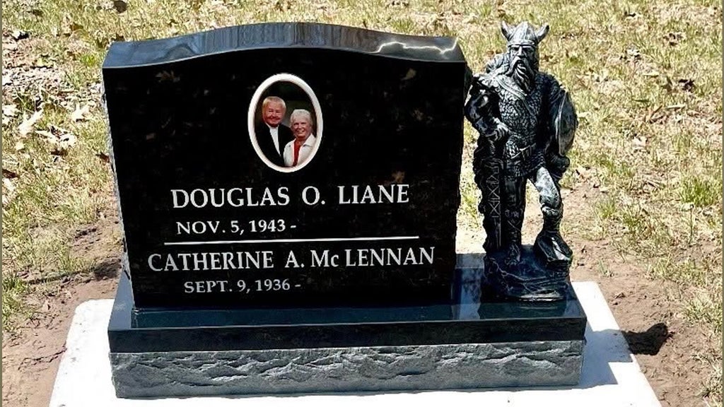 Viking statue stolen from gravestone in cemetery on Lac Mille Lacs, sheriff says — WCCO / CBS Minnesota, Burnsville Community news