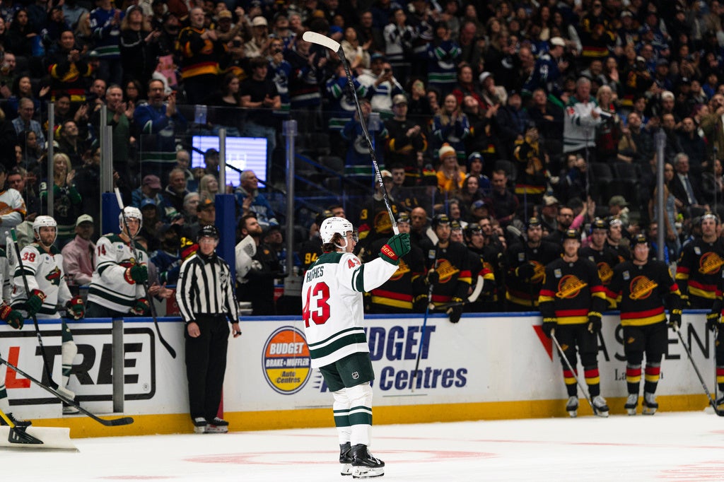 Quinn Hughes’ 500th career point helps Wild win 4-2 in his return to Vancouver — KSTP 5, Burnsville Sports news