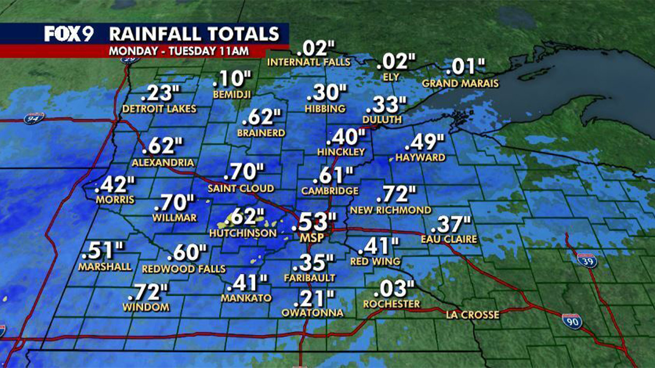 Minnesota weather: Rain totals from Monday and Tuesday showers — Burnsville Community news